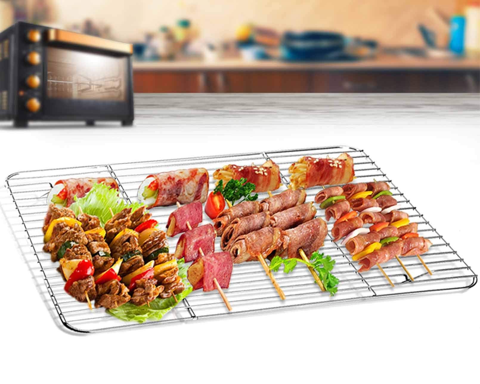 Teamfar Cooling Rack Set Of 4, Roasting Baking Racks Stainless Steel For Baking Sheet Toaster Oven Pan, Healthy & Rust Free, Mir